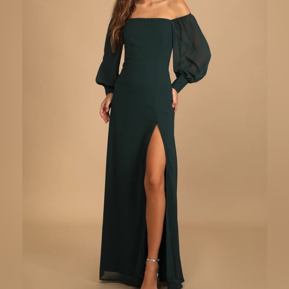 Green floor length formal lulus dress